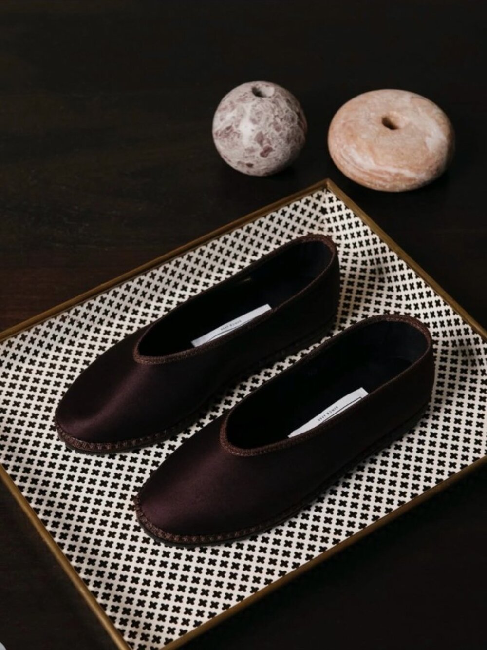 Attersee x Drogheria Crivellini Cassio Flat Brown Satin Size 8, worn once, 295 r
